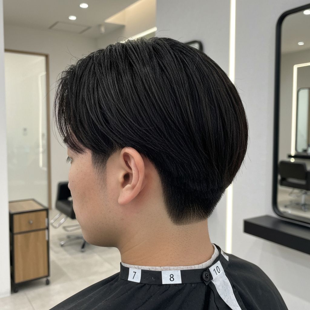 Hasil potong rambut pelanggan dari samping, tengkuk dirapikan tipis